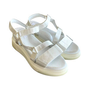 NEW SUZANNE RAE Women's Size 40/US 10 White Nylon Platform Slingback Sandals